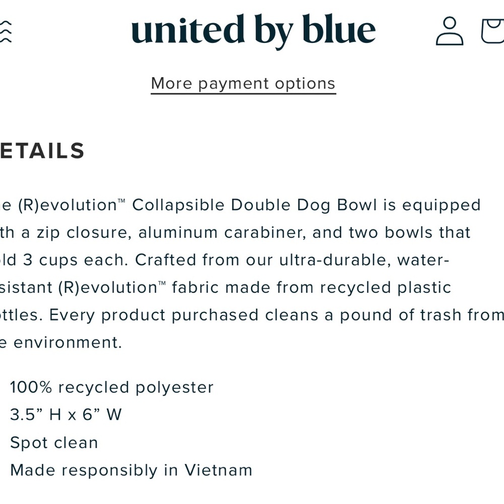 United By Blue Collapsable Dog Bowl - Picture 8 of 8